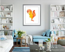 Rooster Watercolor Wall Art