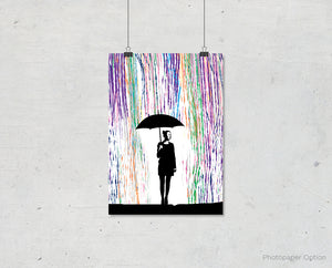 Color Rain Wall Art